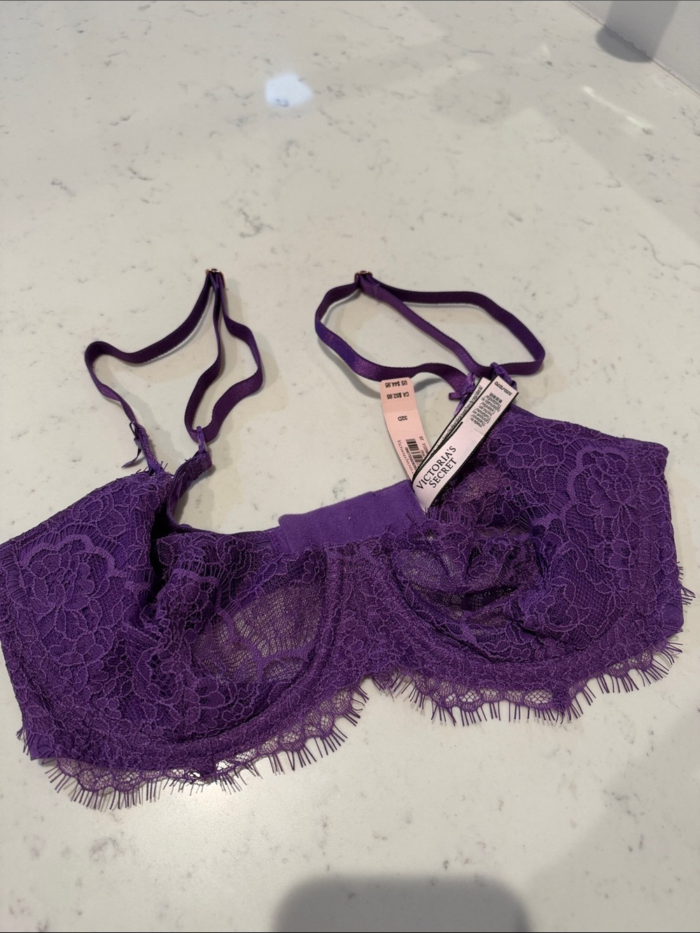 Victoria's Secret Deep Purple Lace Underwire Bra